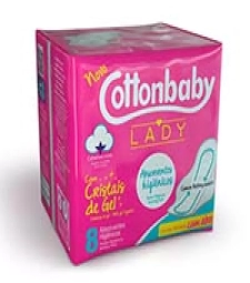 Imagem de capa de Abs. Cottonbaby Lady 12 X 8 Unid. C/abas Normal