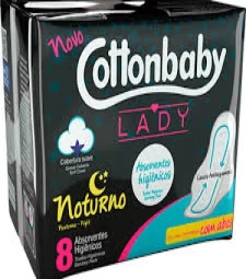 Imagem de capa de Abs. Cottonbaby Lady 12 X 8 Unid. C/abas Noturno