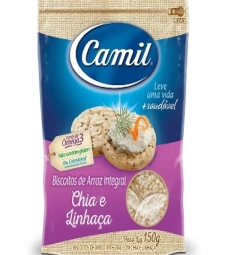 Imagem de capa de Bisc. De Arroz Integral Camil 12 X 150g Chia E Linhaca