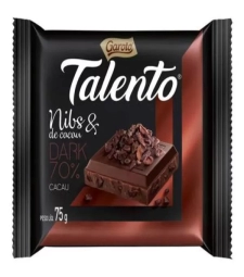 Imagem de capa de Chocolate Barra Garoto Talento Dark 15 X 75g Nibs De Cacau