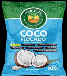 Imagem de capa de Coco Em Flocos Coco E Cia 24 X 100g Umido E Adocado