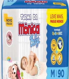 Imagem de capa de Fralda Turma Da Monica Baby M 90 Unid Promo Lv Mais Pg Menos