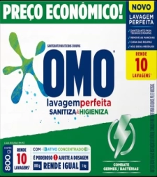 Imagem de capa de L. Roupas Po Omo 20 X 800g Lav Perf Sanitiza E Higieniza 