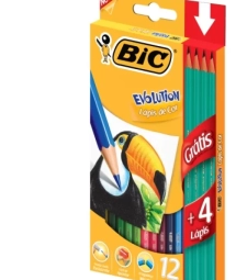 Imagem de capa de Lapis De Cor Bic Evolution 12 Cores + 4un Gratis
