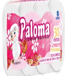 Imagem de capa de Papel Hig. Paloma 8 X 8 Perfumado 30m