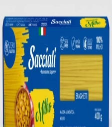 Imagem de capa de Macarrao Sacciali 12 X 400g Espaguete Milho Zero Gluten