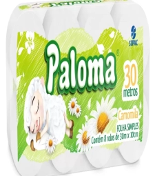 Imagem de capa de Papel Hig. Paloma 8 X 8 Camomila 30m