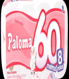 Imagem de capa de Papel Hig. Paloma 8 X 8 Perfumado 60m