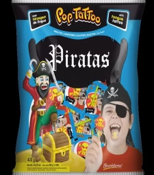 Imagem de capa de Pirulito Pop Tattoo 400g Piratas Morango*