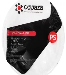 Imagem de capa de Pratos Descartaveis Copaza Liso 24 Cm 50 X 10 Unid. Branco