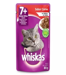 Imagem de capa de Racao Whiskas 20 X 85g Sache Carne 7 Anos Senior