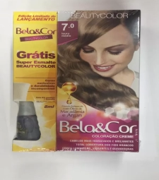 Imagem de capa de Tinta Para Cabelo Bela&cor Louro Medio 7.0 Gts Esmalte Tango