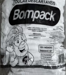 Imagem de capa de Touca Bompack 45 X 50cm Tnt Branca Sanfonada Tam. 18"