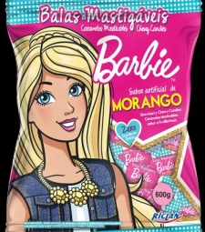 Imagem de capa de Bala Mastigavel Barbie 600g Morango 